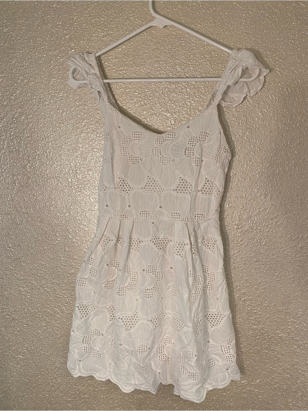 Steve Madden White Lace Eyelet Mini Dress